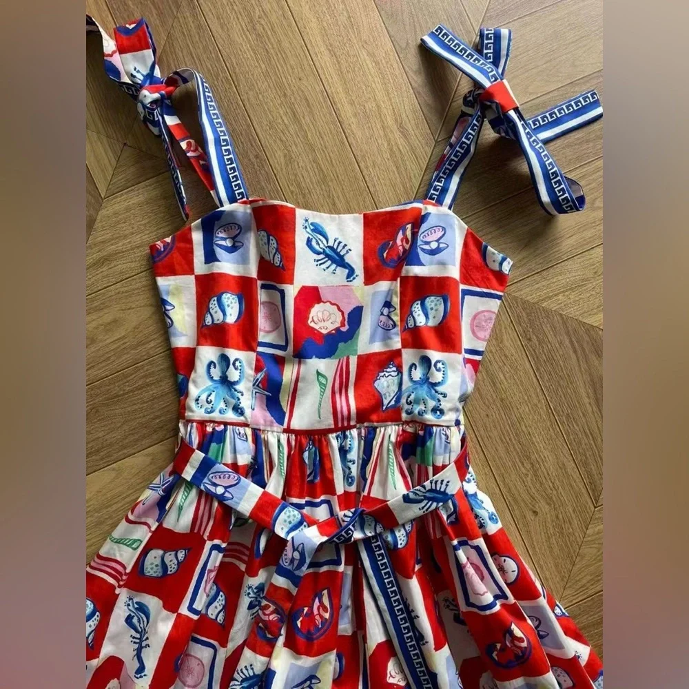 Hunter Bell Quincy Dress Sea Tiles Maxi – Size 2 Colorful Geometric Print - Picture 6 of 9